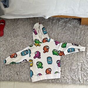 Zara White and Blue Sweatshirt